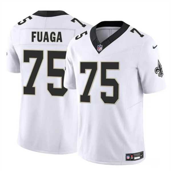 Men & Women & Youth New Orleans Saints #75 Taliese Fuaga White 2024 Draft F.U.S.E. Vapor Limited Stitched Jersey